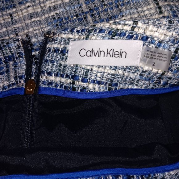 CALVIN KLEIN WOMEN'S TWEED SUIT SKIRT - Picture 5 of 10